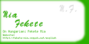 mia fekete business card